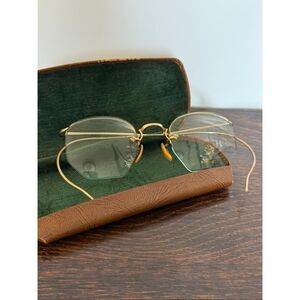 Vintage Women’s Gold Rimless prescription bifocal glasses with case Dr H.W. Matt